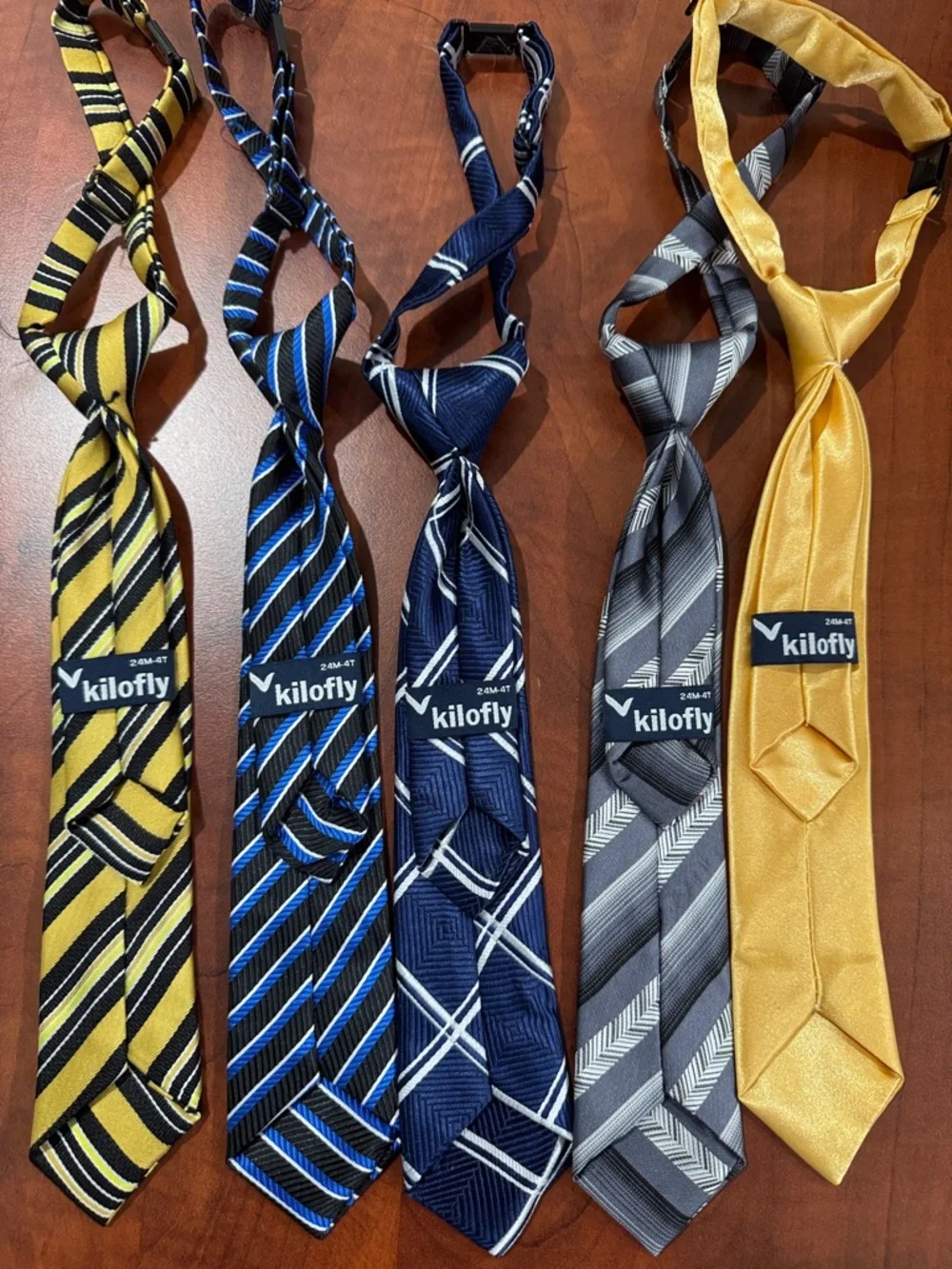 Kids Yellow Clip-On Tie - Classic Solid Style